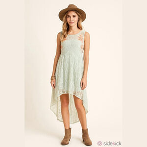 Free People Russian Nesting Doll Hi-Lo Lace Dress - Large